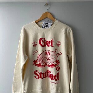 Men’s Batch1 crew neck top with get stuffed print - medium